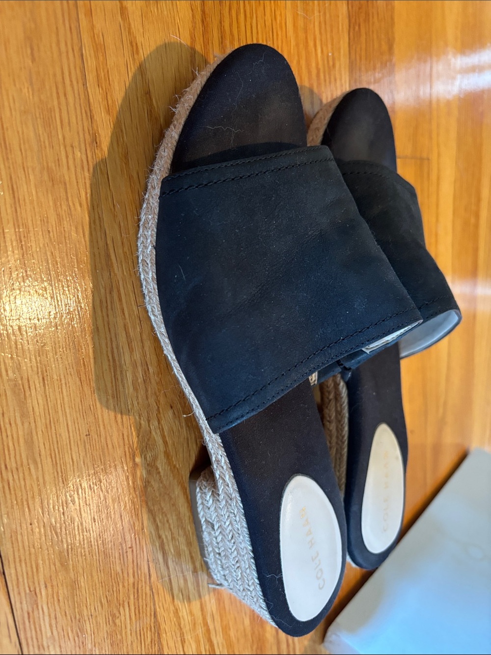 Women’s Cole Haan Black Espadrille Slide Wedges